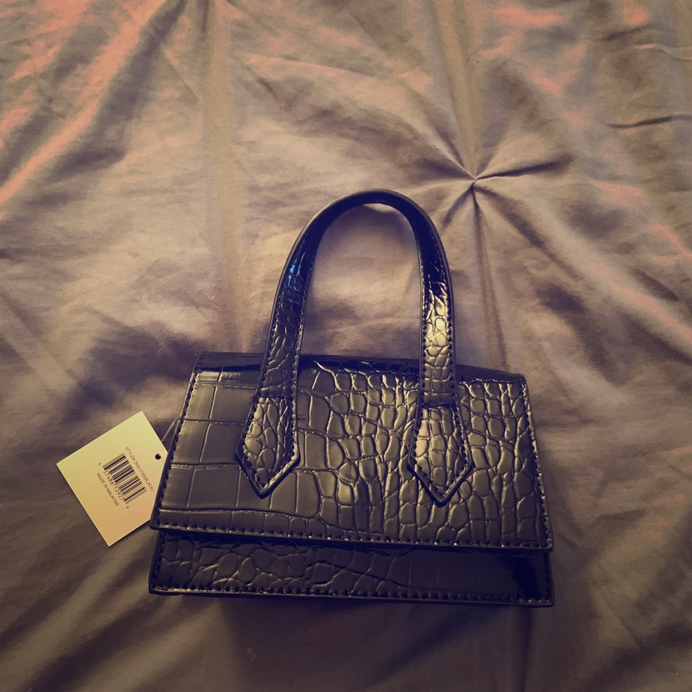 Black Croc Mini Bag